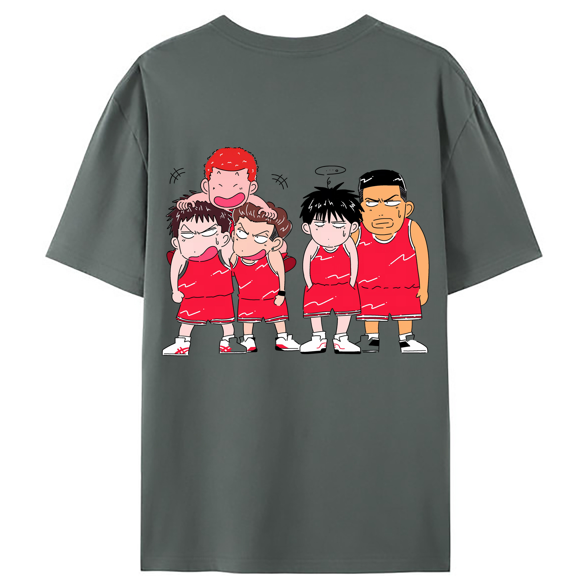 （画像用） SLAM DUNK／スラムダンク 綿100％ メンズ半袖Tシャツ（バックプリント） 通気性